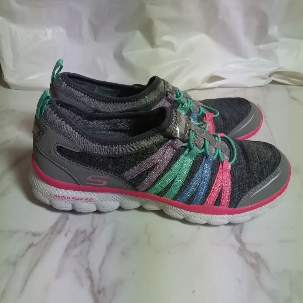 Skechers Flex Memory Foam Gratis Empower Gray/Multicolor Sneakers Size 4